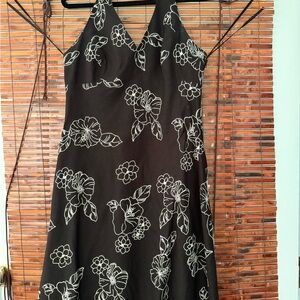 Evan Picone Black and White Halter Sundress